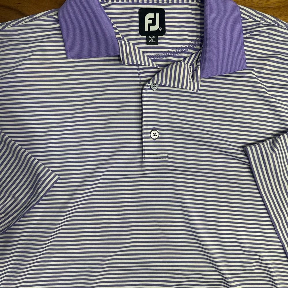 FootJoy Purple Striped Men's Polo Shirt Large